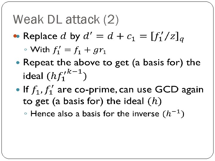Weak DL attack (2) 
