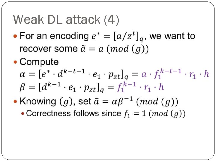 Weak DL attack (4) 