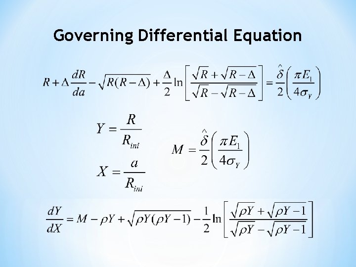 Governing Differential Equation 