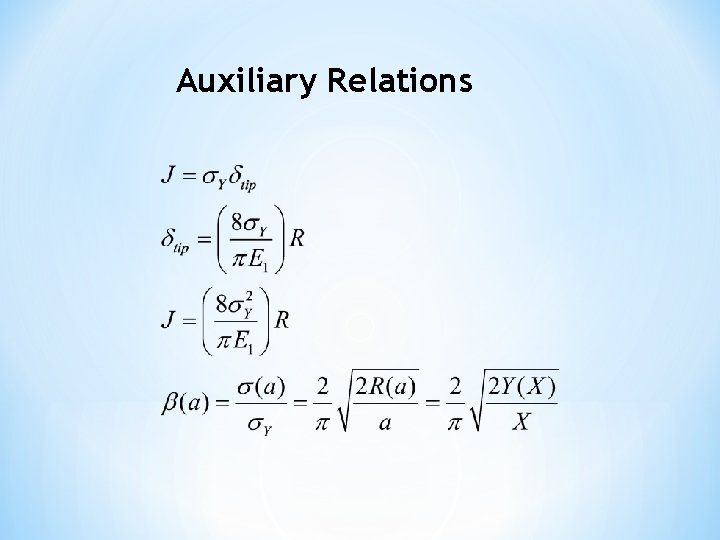 Auxiliary Relations 