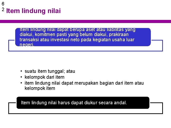 6 2 Item lindung nilai dapat berupa aset atau liabilitas yang diakui, komitmen pasti