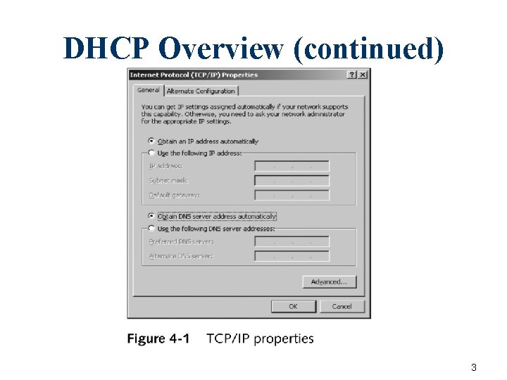 DHCP Overview (continued) 3 DHCP Overview (continued) 3