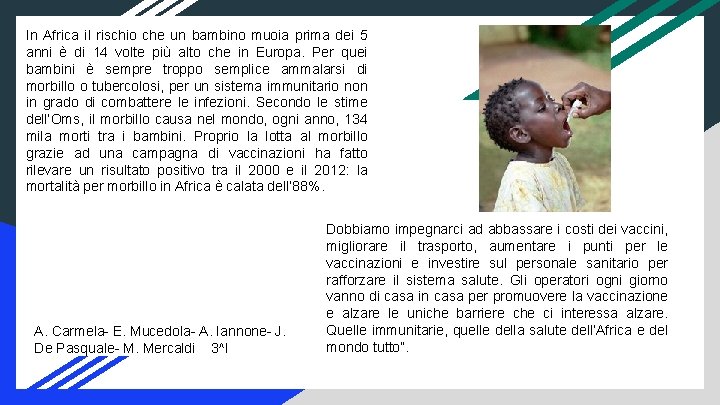 In Africa il rischio che un bambino muoia prima dei 5 anni è di