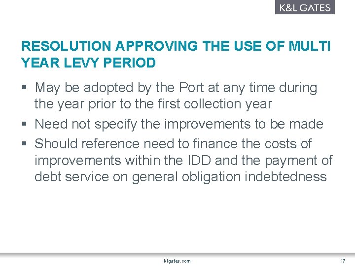 RESOLUTION APPROVING THE USE OF MULTI YEAR LEVY PERIOD § May be adopted by