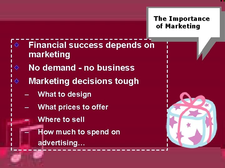 The Importance of Marketing Financial success depends on marketing No demand - no business