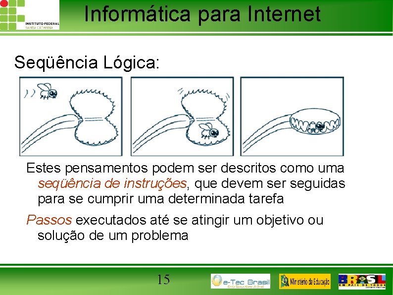 Informática para Internet Seqüência Lógica: Estes pensamentos podem ser descritos como uma seqüência de