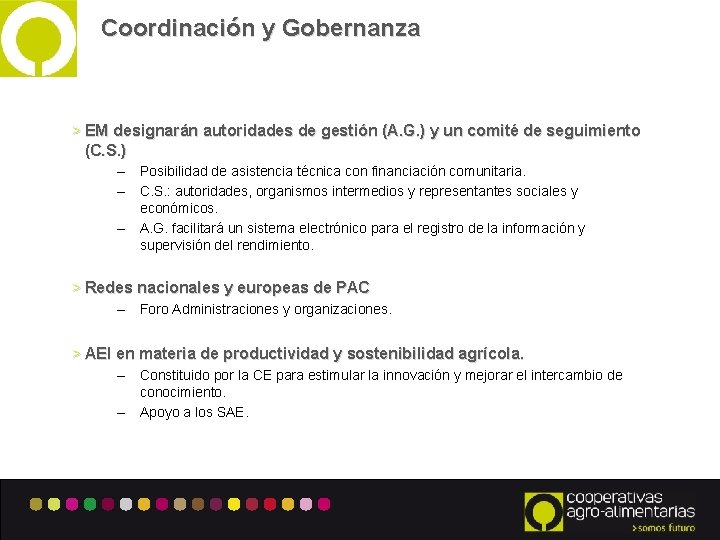 Coordinación y Gobernanza > EM designarán autoridades de gestión (A. G. ) y un