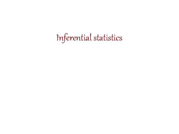 Inferential statistics 