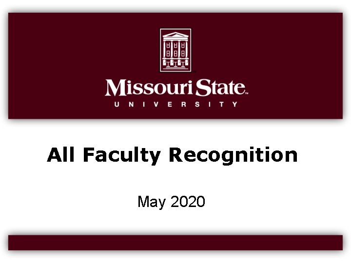 All Faculty Recognition May 2020 
