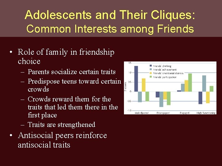 Adolescents and Their Cliques: Common Interests among Friends • Role of family in friendship