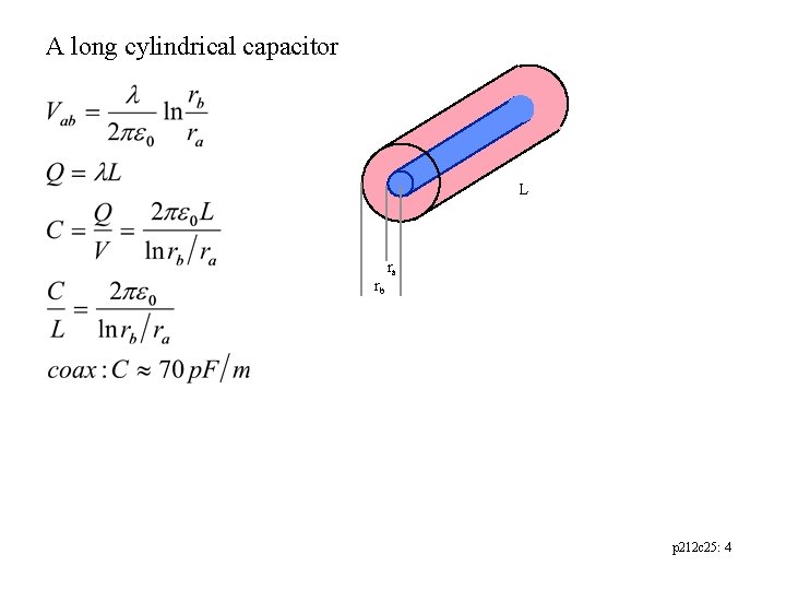 A long cylindrical capacitor L rb ra p 212 c 25: 4 