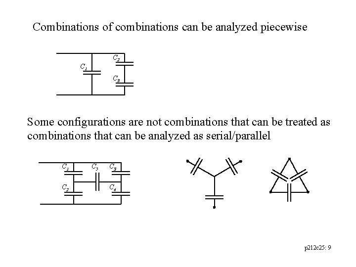 Combinations of combinations can be analyzed piecewise C 2 C 1 C 3 Some