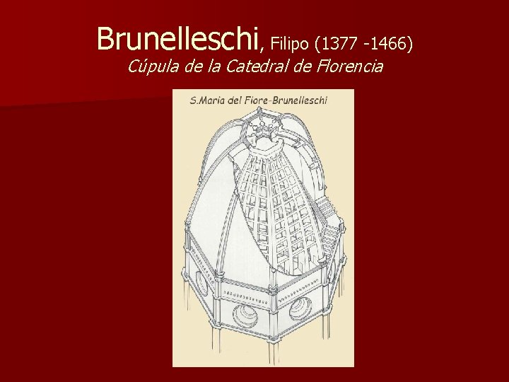 Brunelleschi, Filipo (1377 -1466) Cúpula de la Catedral de Florencia 