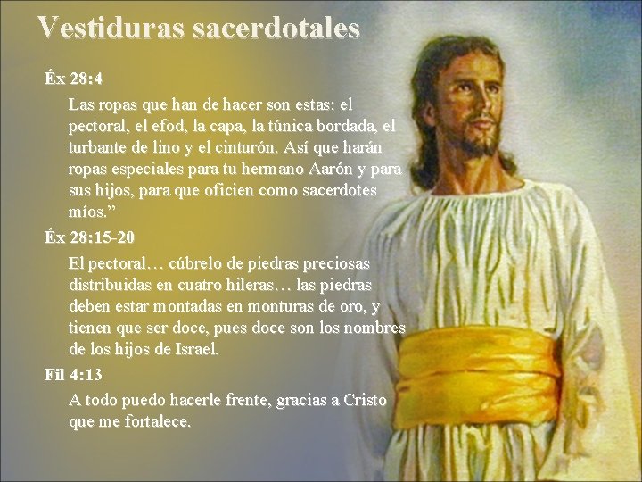 Vestiduras sacerdotales Éx 28: 4 Las ropas que han de hacer son estas: el Vestiduras sacerdotales Éx 28: 4 Las ropas que han de hacer son estas: el