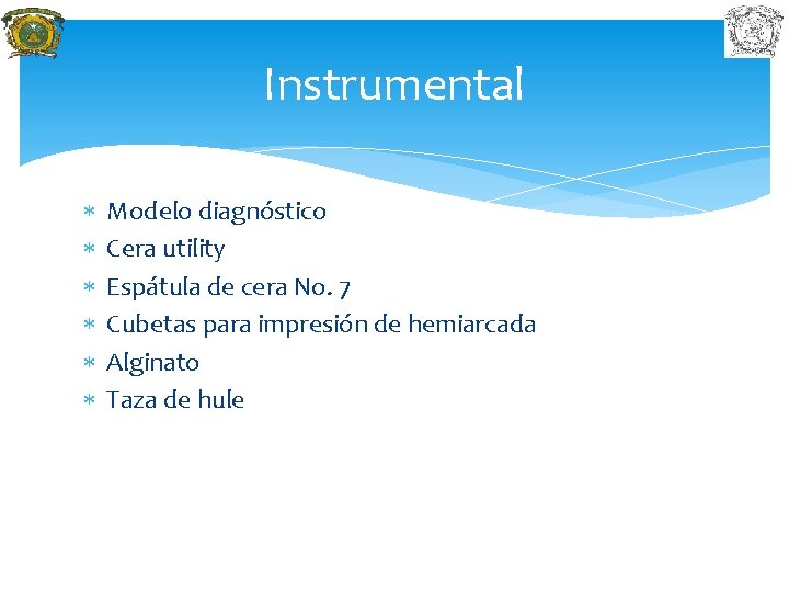 Instrumental Modelo diagnóstico Cera utility Espátula de cera No. 7 Cubetas para impresión de