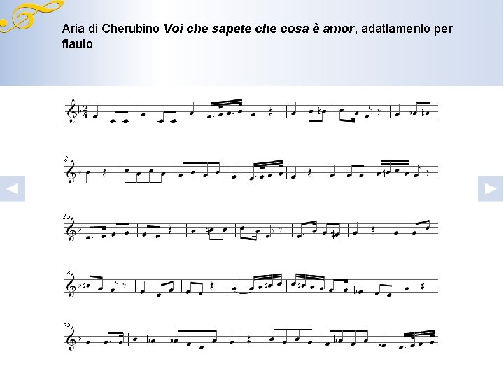 Aria di Cherubino Voi che sapete che cosa è amor, adattamento per flauto 