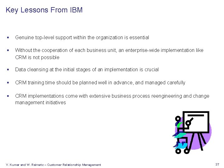 Key Lessons From IBM § Genuine top-level support within the organization is essential §