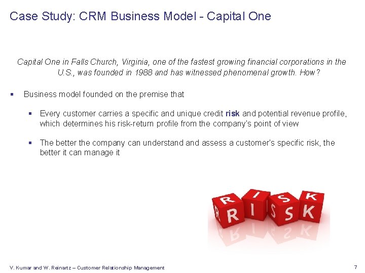 Case Study: CRM Business Model - Capital One in Falls Church, Virginia, one of