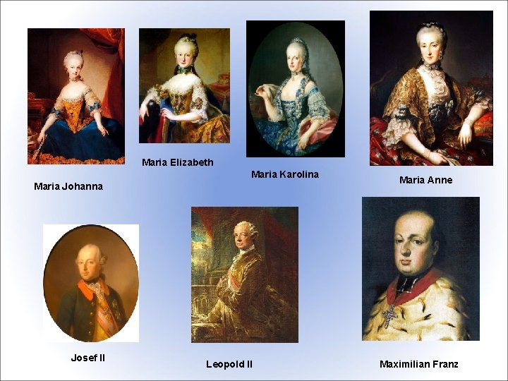 Maria Elizabeth Maria Karolina Maria Johanna Josef II Leopold II Maria Anne Maximilian Franz