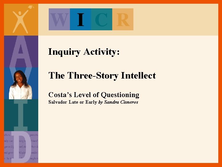 Inquiry Activity: The Three-Story Intellect Costa’s Level of Questioning Salvador Late or Early by Inquiry Activity: The Three-Story Intellect Costa’s Level of Questioning Salvador Late or Early by