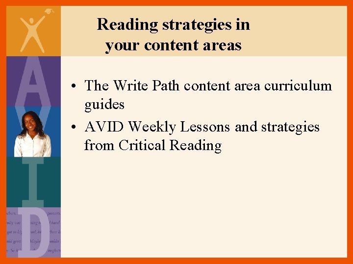 Reading strategies in your content areas • The Write Path content area curriculum guides Reading strategies in your content areas • The Write Path content area curriculum guides