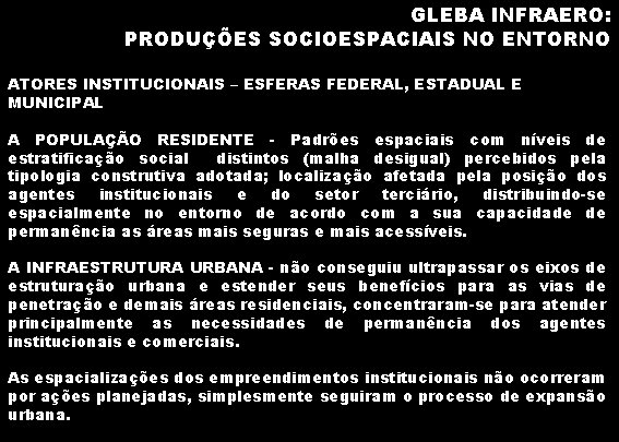GLEBA INFRAERO: PRODUÇÕES SOCIOESPACIAIS NO ENTORNO ATORES INSTITUCIONAIS – ESFERAS FEDERAL, ESTADUAL E MUNICIPAL