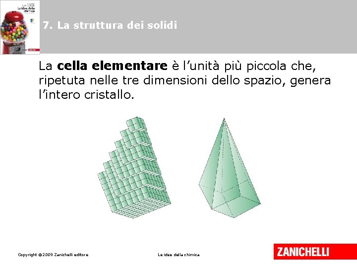7. La struttura dei solidi La cella elementare è l’unità più piccola che, ripetuta