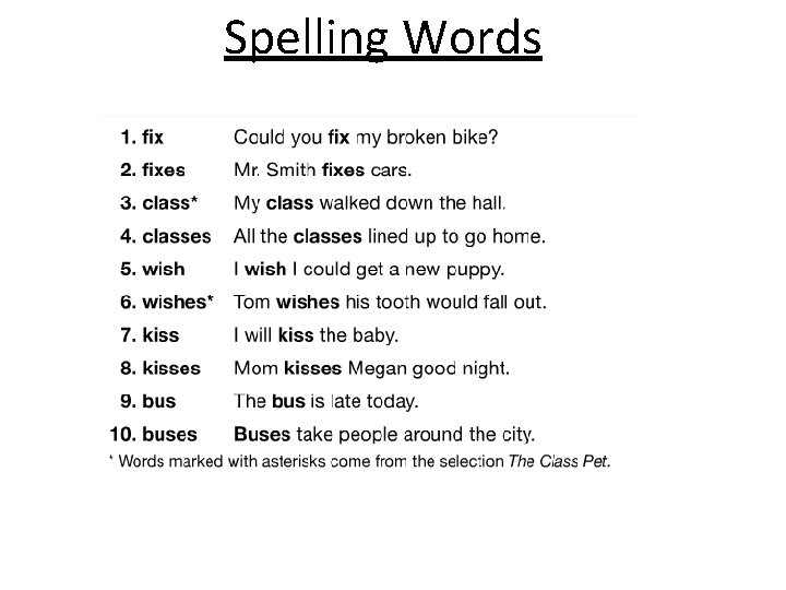 Spelling Words 