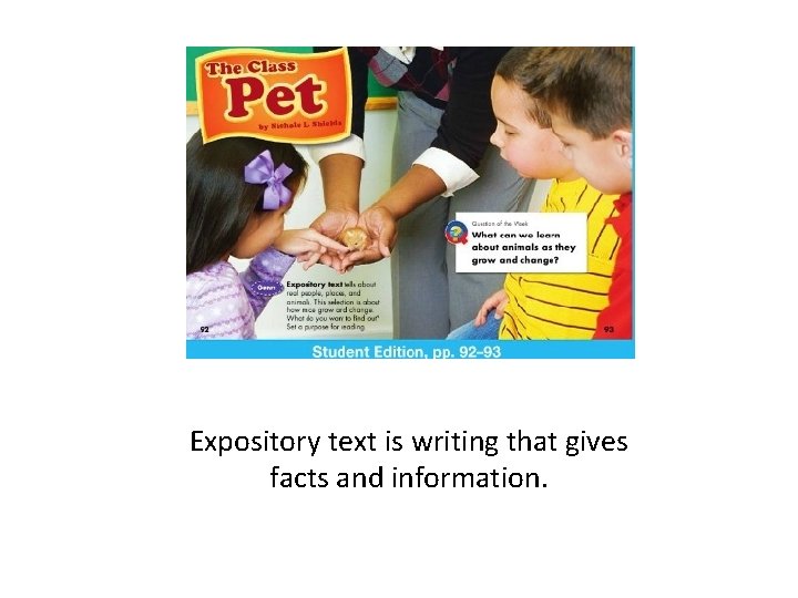 Expository text is writing that gives facts and information. 