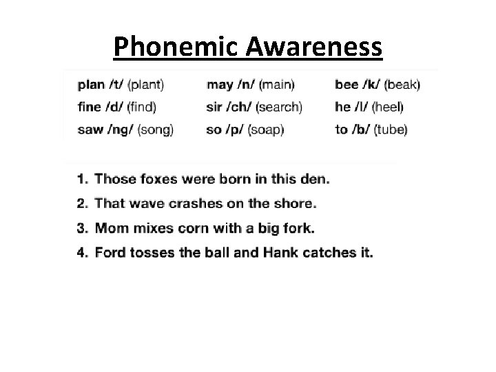 Phonemic Awareness 