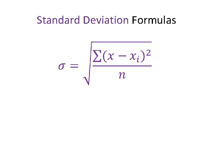Standard Deviation Formulas 