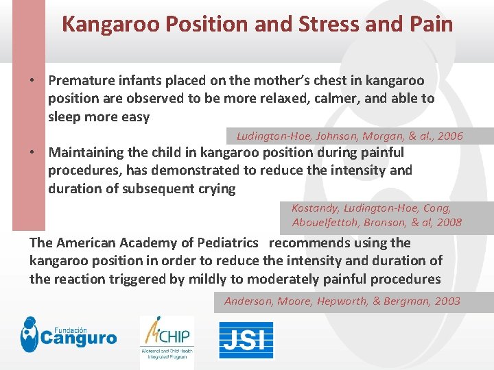  Kangaroo Position and Stress and Pain Click to edit Master title style •