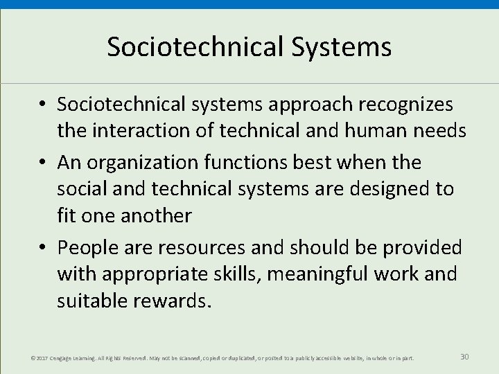 Sociotechnical Systems • Sociotechnical systems approach recognizes the interaction of technical and human needs