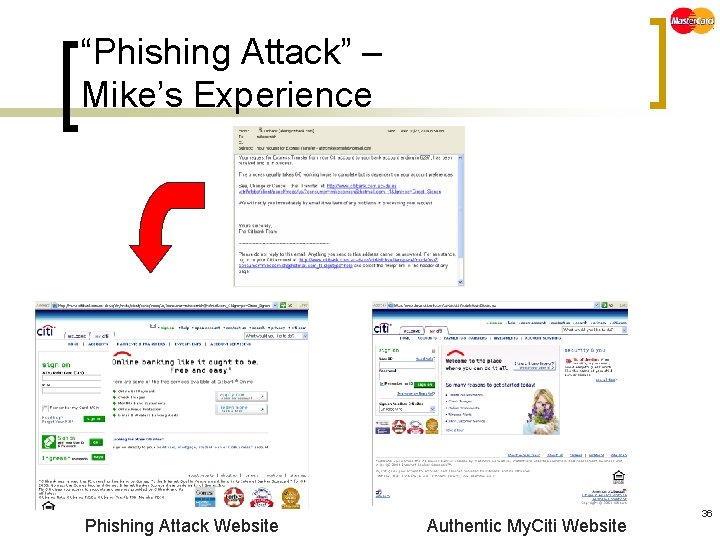 “Phishing Attack” – Mike’s Experience Phishing Attack Website Authentic My. Citi Website 36 