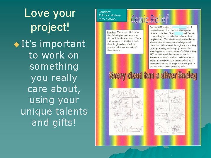 Love your project! u It’s important to work on something you really care about,