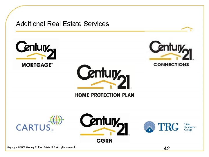 Additional Real Estate Services Copyright © 2008 Century 21 Real Estate LLC. All rights