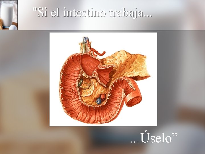 "Si el intestino trabaja. . . Úselo” 