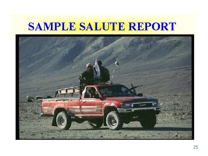 SAMPLE SALUTE REPORT 25 
