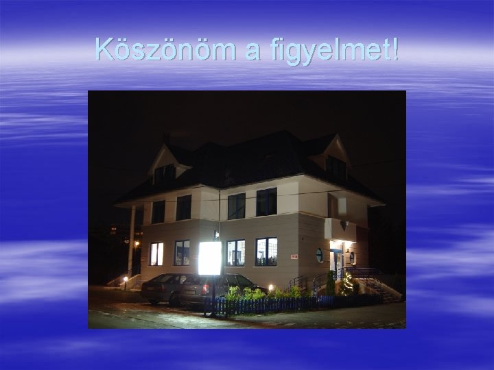 Köszönöm a figyelmet! 