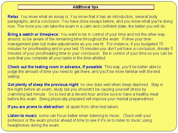 Relax: You know what an essay is. You know that it has an introduction,