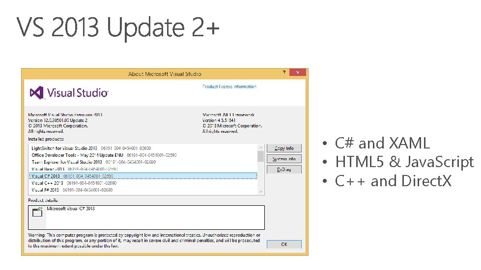 • C# and XAML • HTML 5 & Java. Script • C++ and • C# and XAML • HTML 5 & Java. Script • C++ and