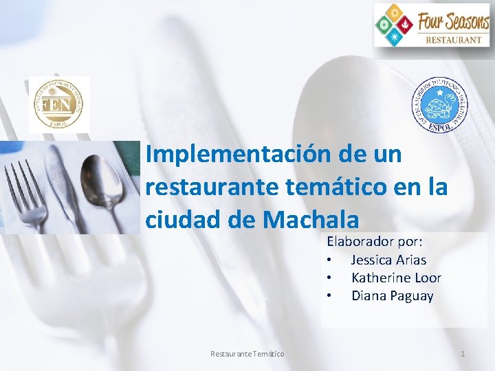 Implementación de un restaurante temático en la ciudad de Machala Elaborador por: • Jessica