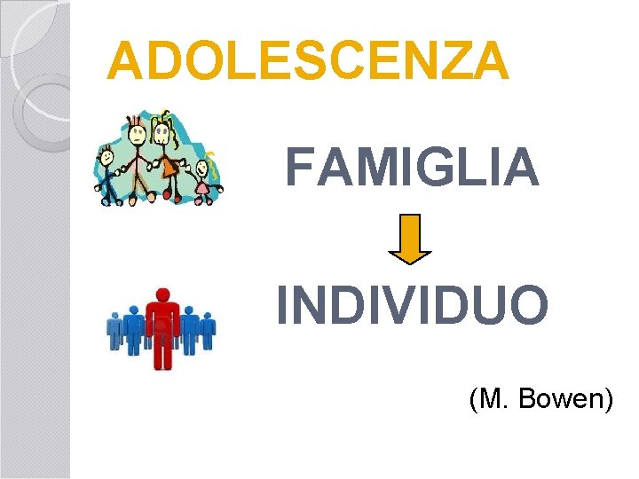 ADOLESCENZA FAMIGLIA INDIVIDUO (M. Bowen) 