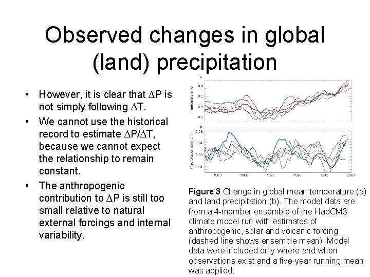 Observed changes in global (land) precipitation • However, it is clear that ∆P is