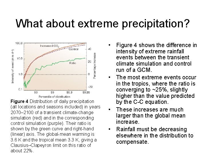What about extreme precipitation? Figure 4 Distribution of daily precipitation (all locations and seasons