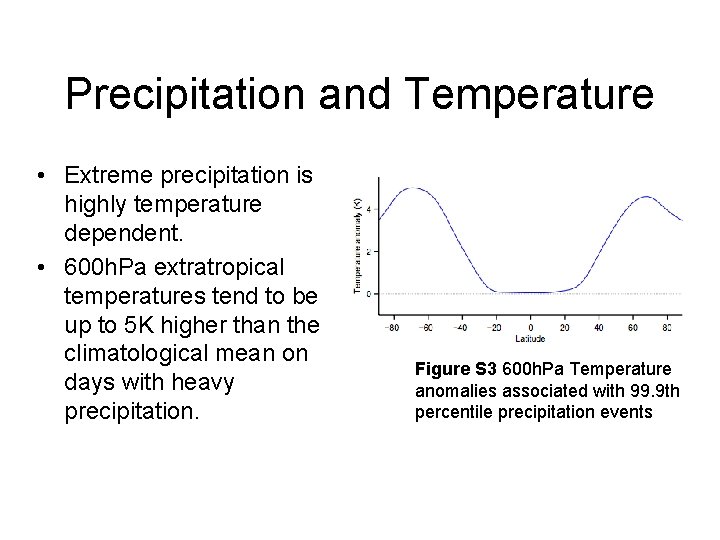 Precipitation and Temperature • Extreme precipitation is highly temperature dependent. • 600 h. Pa