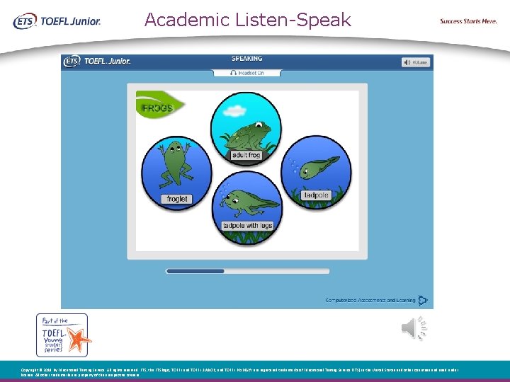 Academic Listen-Speak Copyright © 2018 by Educational Testing Service. All rights reserved. ETS, the