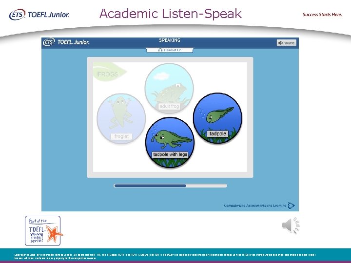 Academic Listen-Speak Copyright © 2018 by Educational Testing Service. All rights reserved. ETS, the