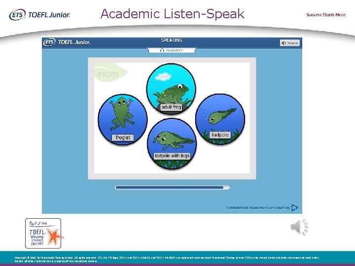 Academic Listen-Speak Copyright © 2018 by Educational Testing Service. All rights reserved. ETS, the