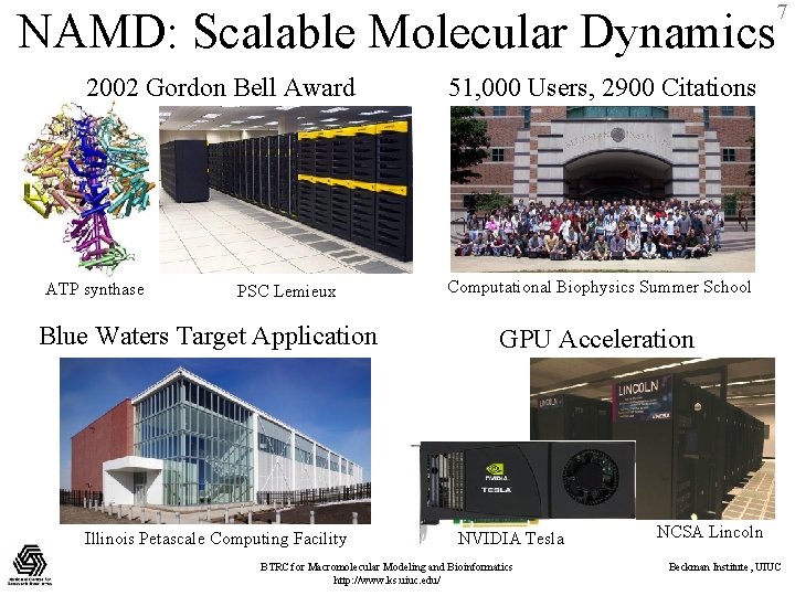 7 NAMD: Scalable Molecular Dynamics 2002 Gordon Bell Award ATP synthase PSC Lemieux Blue